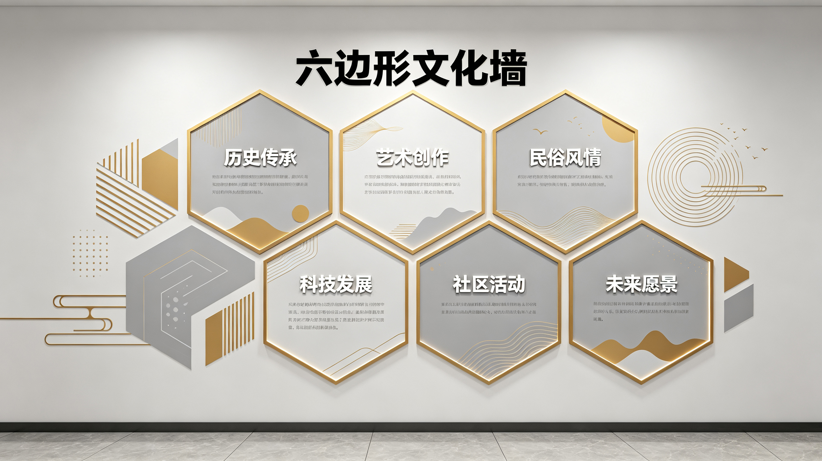 吉首企业文化墙 | 六边形信息美学